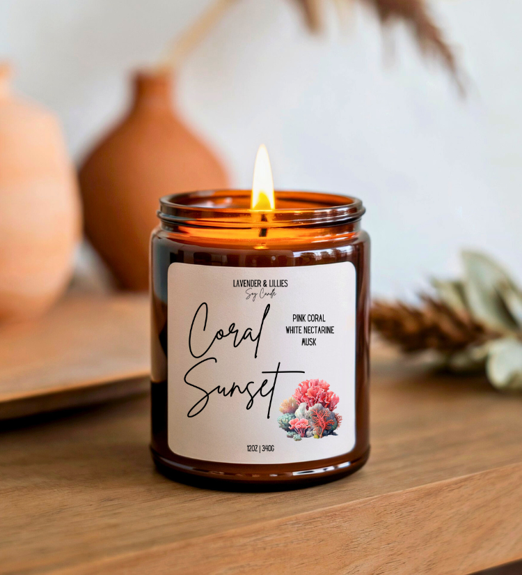 Coral Sunset Candle