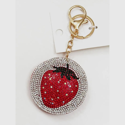 Strawberry Sparkly Keychain