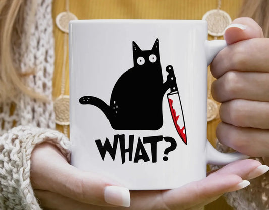 Cat Knife What Mug