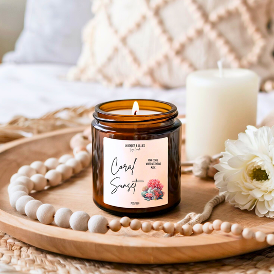 Coral Sunset Candle