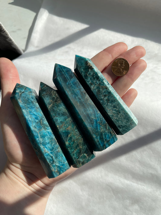 Blue Apatite Tower - Lillian's Crystal Shop