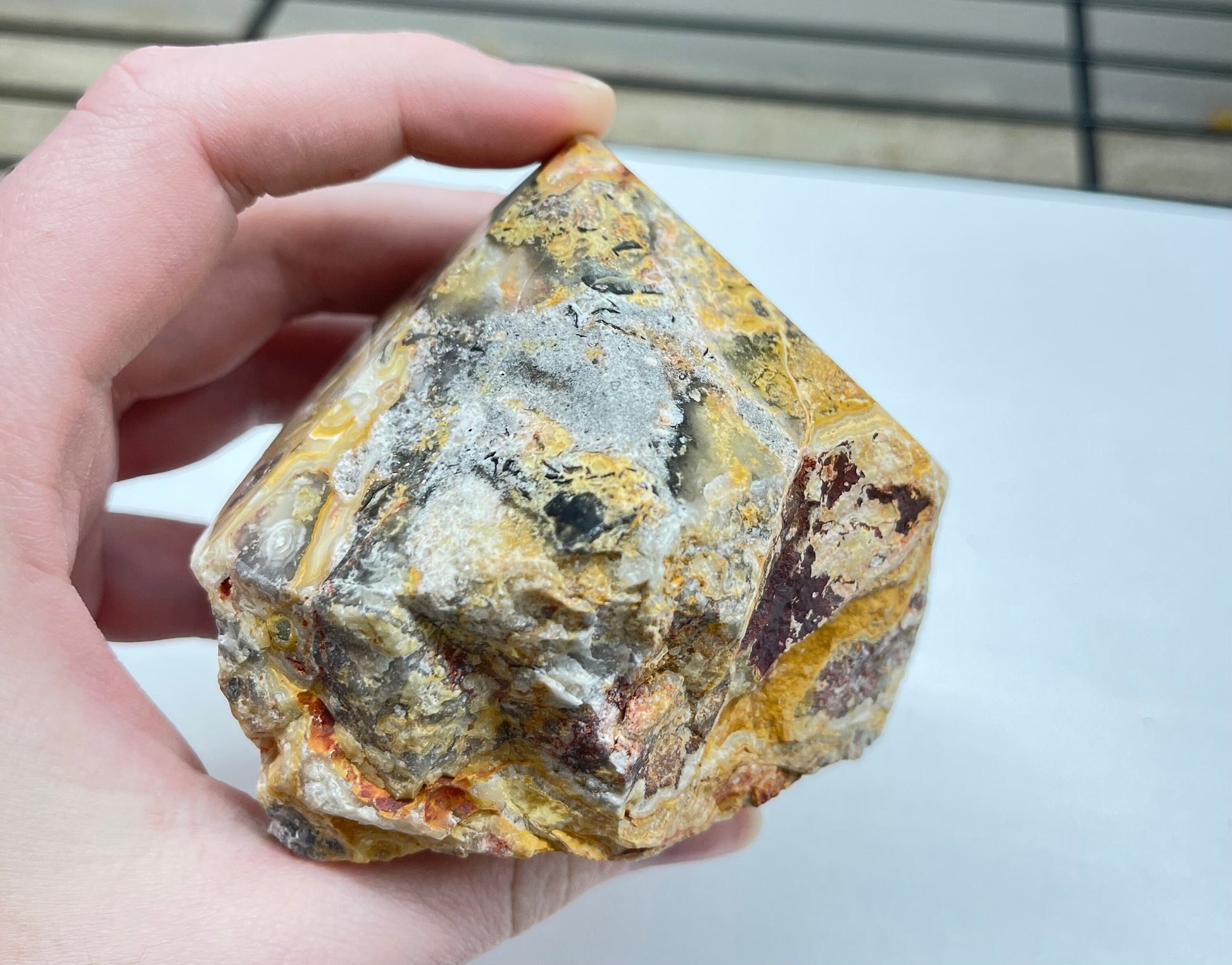 Crazy Lace Agate Polished Point - Lillian's Crystal Shop